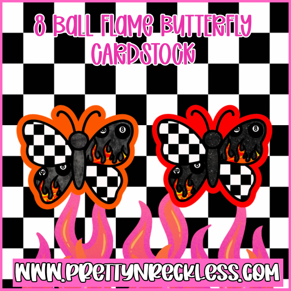 8 Ball Flame Butterfly| Cardstock