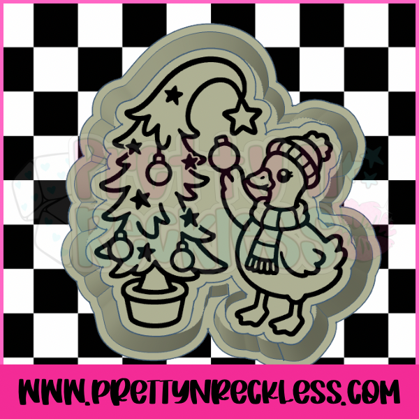 Leaning Christmas Tree Goose