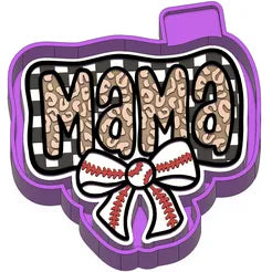 Baseball mama with bow #14