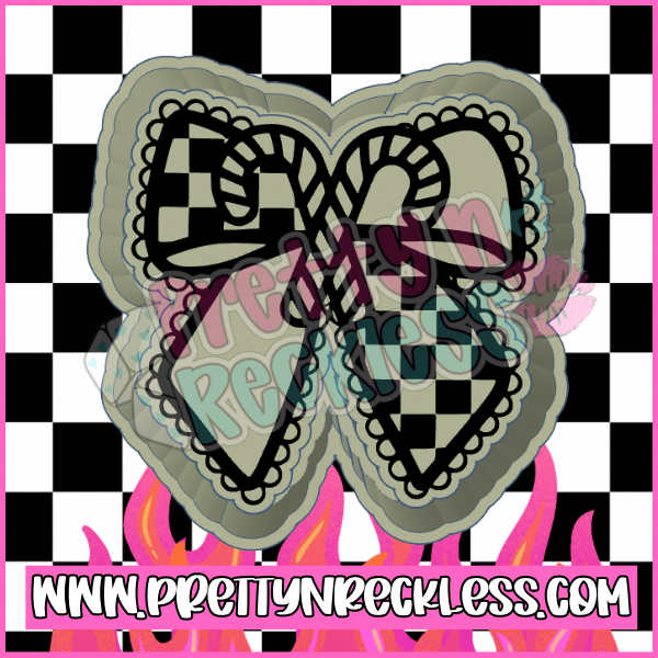 Candy Cane Checkered Bow