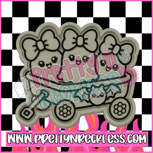 Cute Ghost in Wagon