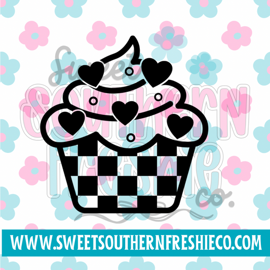 Cupcake with hearts
