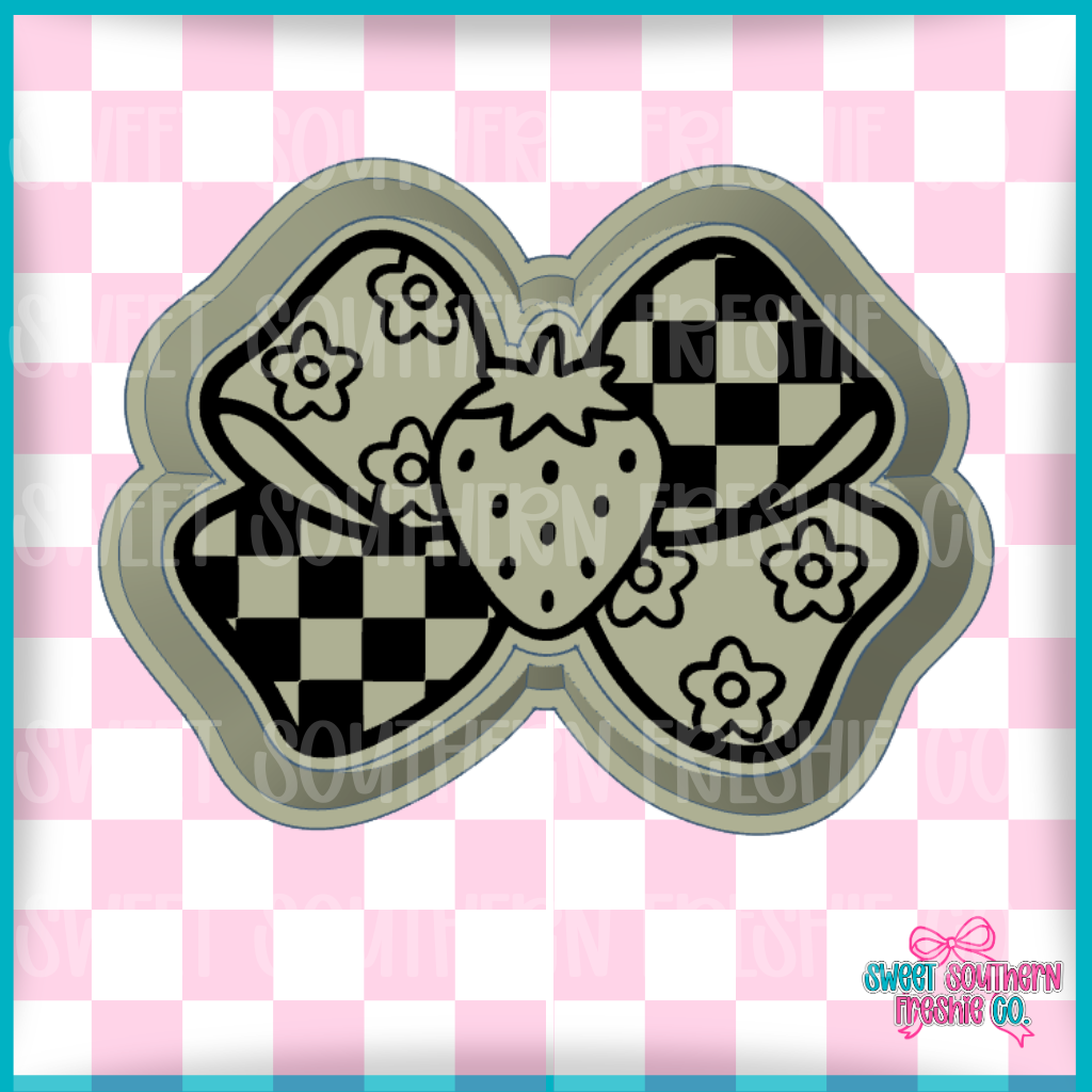 Checkered Strawberry Bow