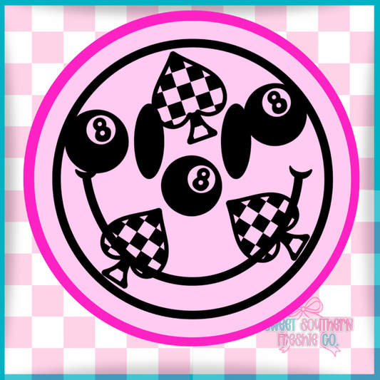 Checkered Spade and 8 Ball Smiley